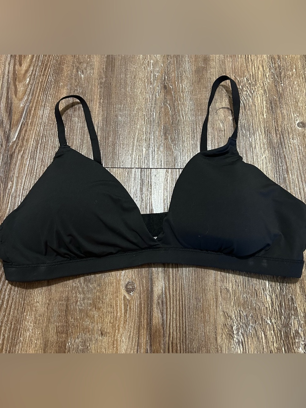 Tranquil & True Simple Black Lightly Padded Bralette Size XL